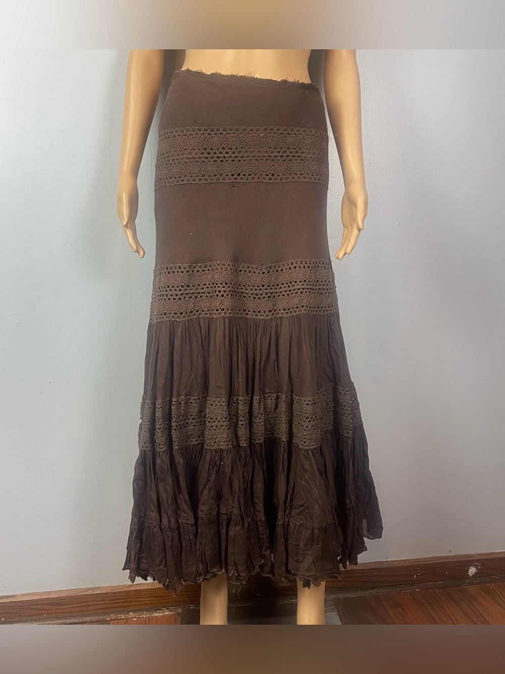 Y2K Tiered Maxi Skirt